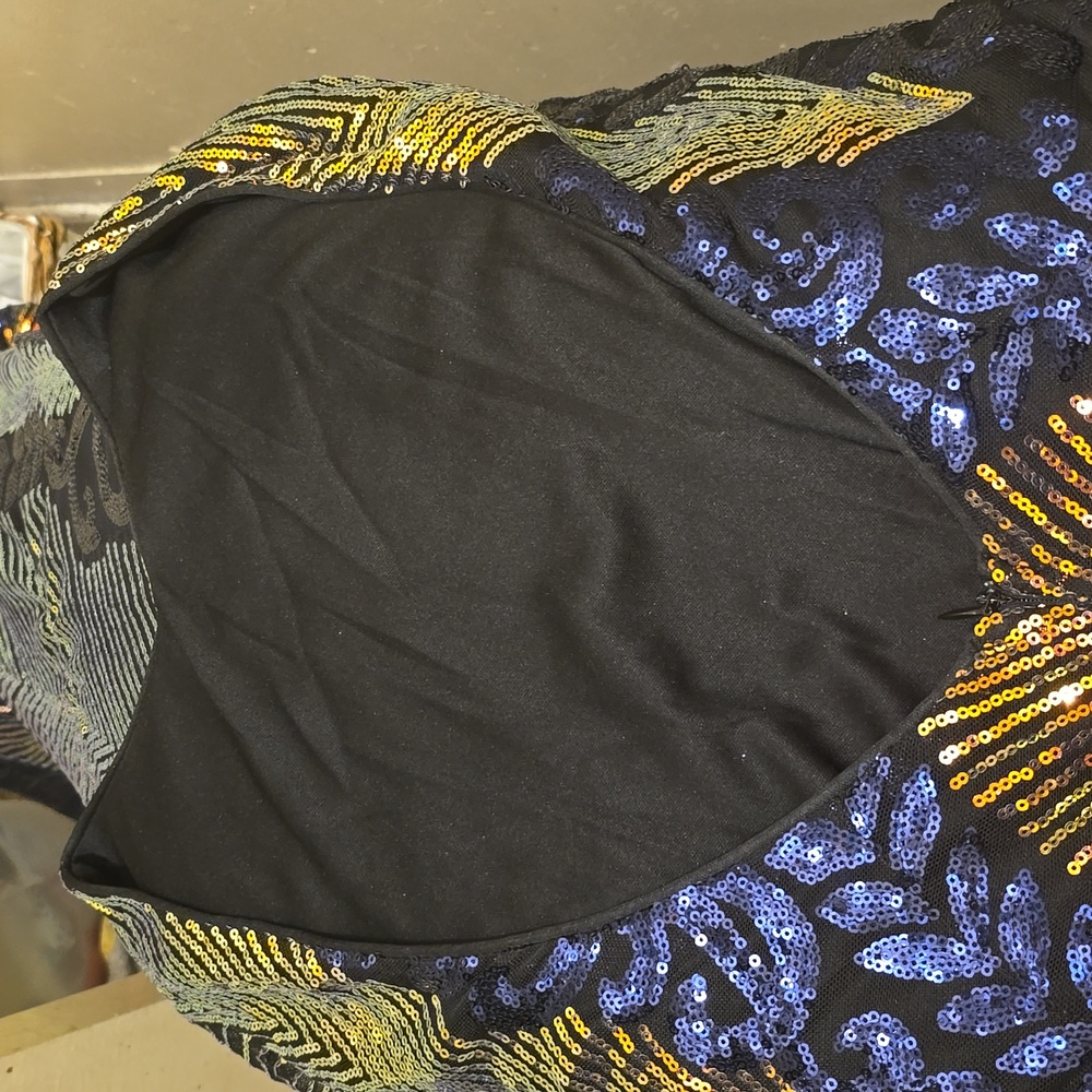 Backless Multi Colored Sequin Gown - image 3